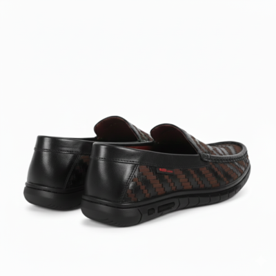 Laser Cut Woven Design Leather Casual Shoes For Men SB-S1021