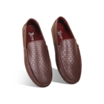 Chocolate Woven Textured Leather Loafer For Men SB-S976