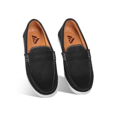 Monfia Classic Black Suede Loafer For Men-MF08