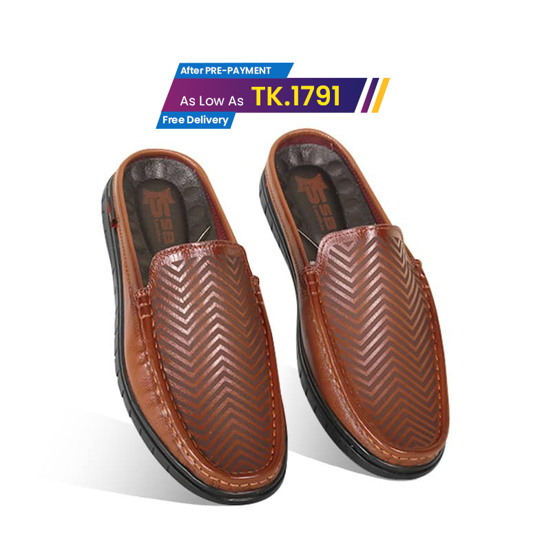 Laser Cut Design Leather Half Loafer For Men SB-S1000
