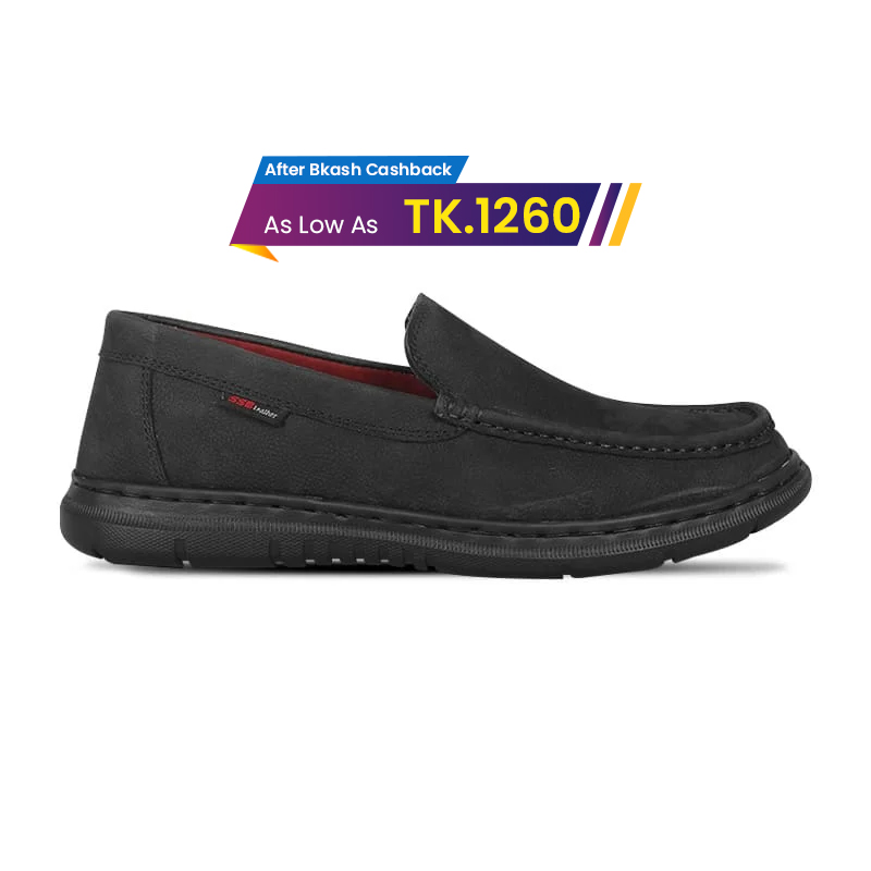Black Casual Comfort Leather Shoes For Men SB-S1012