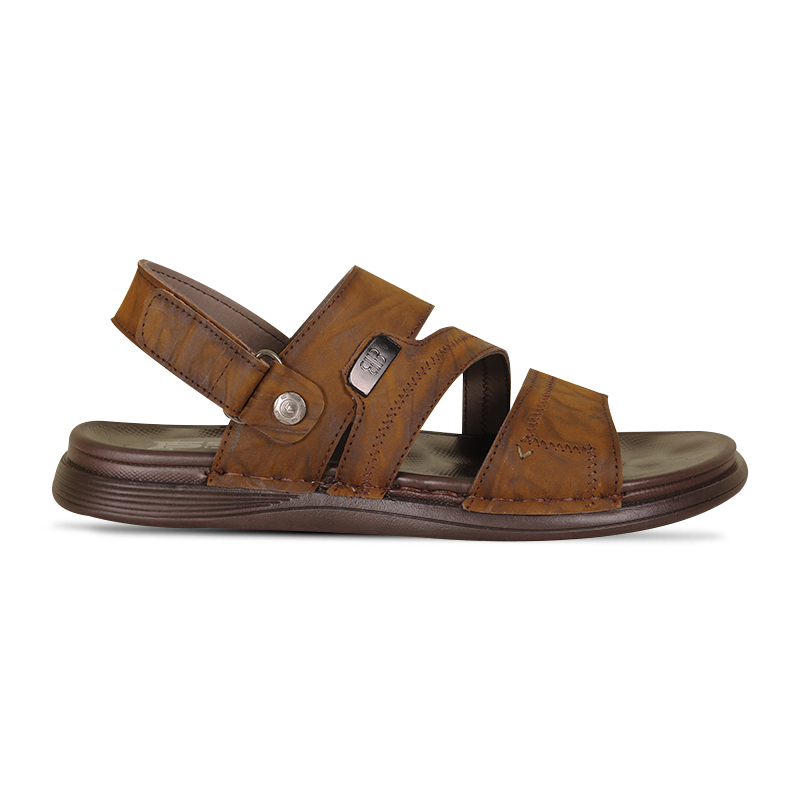 Textured Brown Comfort Sandal SB-S1067- Adjustable Straps