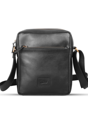 Black Leather Messenger Bag SB-MB77