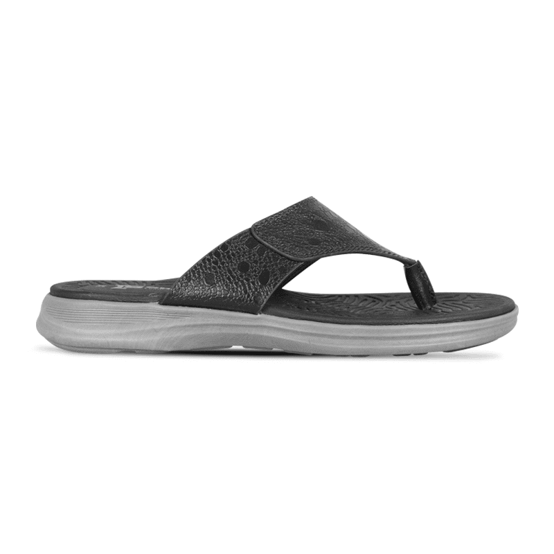 Black Comfort Leather Sandal For Men SB-S1045
