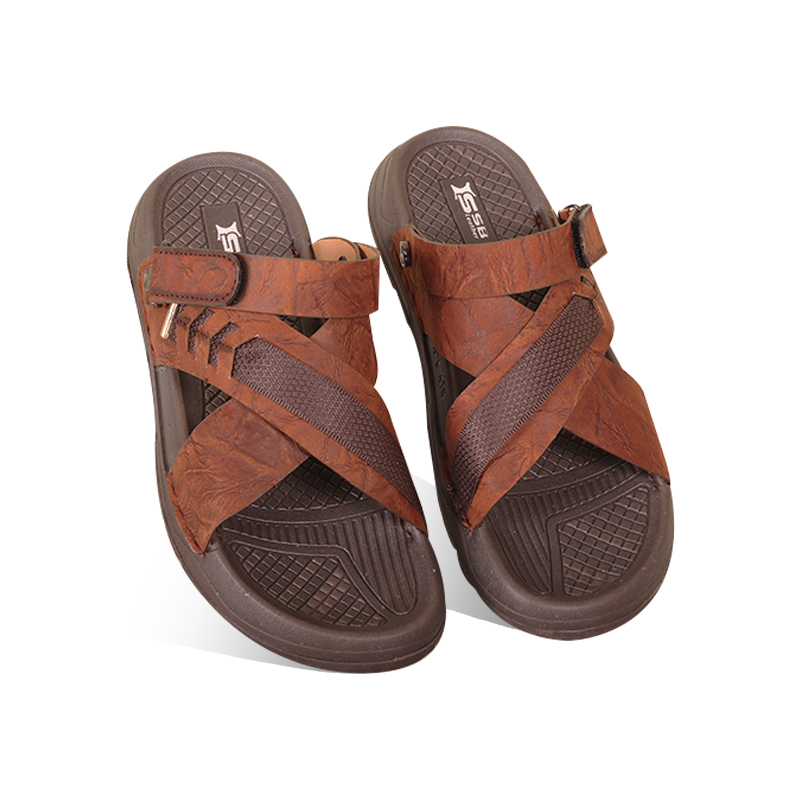 Nubuck Leather Crisscross Strap Sandal SB-S1053
