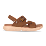 Textured Brown Leather Sandal For Men SB-S1047