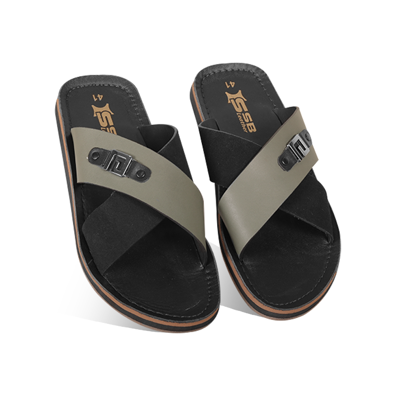 Cross-Strap Leather Sandal For Men SB-S1056