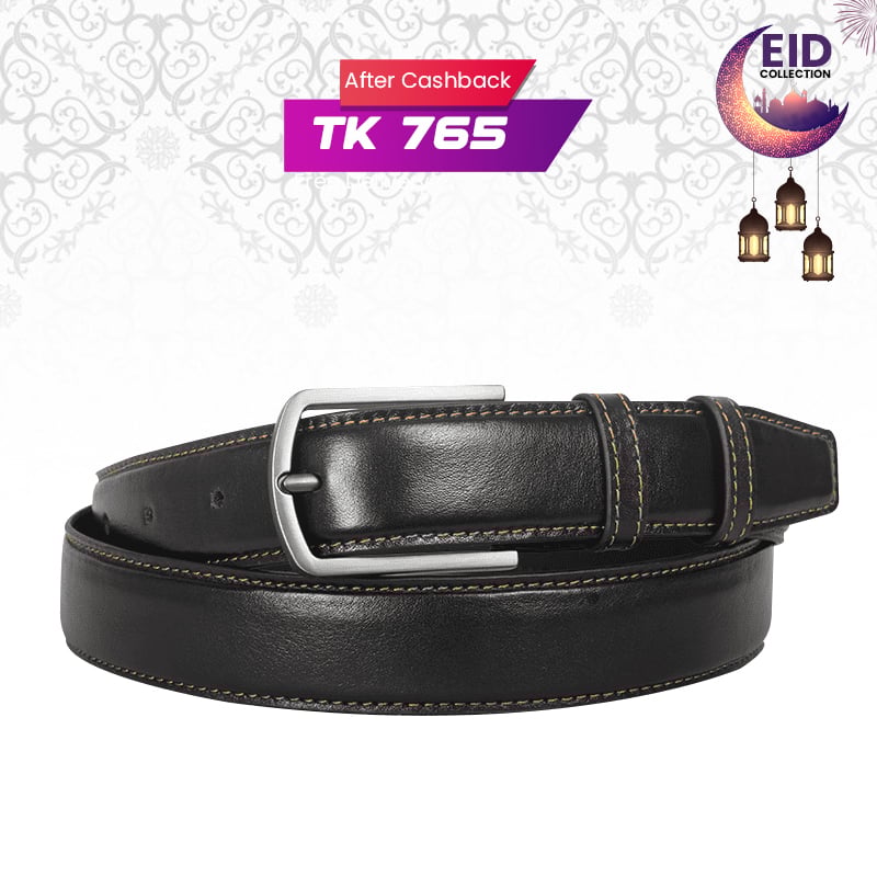Classic Black Leather Belt For Men SB-B206