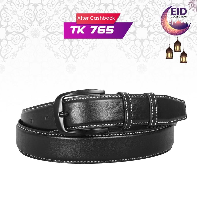 Classic Black Leather Belt For Men SB-B207