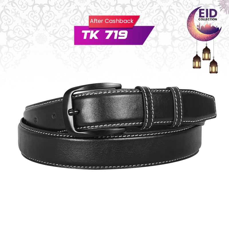 Classic Black Leather Belt For Men SB-B207