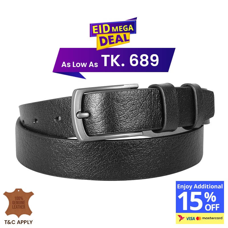 Classic Black Leather Belt For Men SB-B210