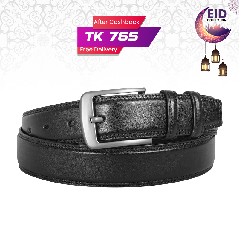 Classic Black Leather Belt For Men SB-B212