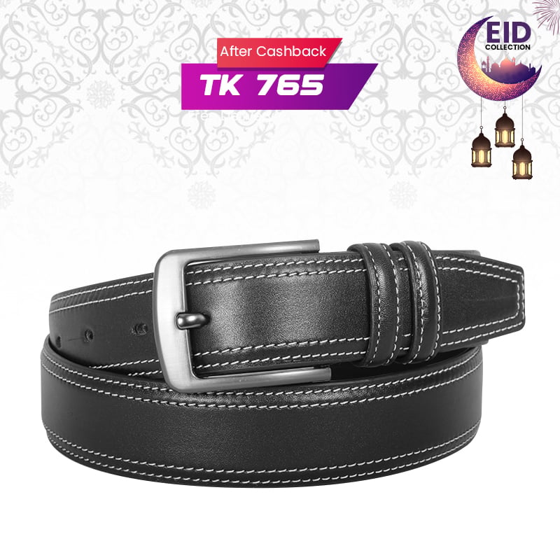 Classic Black Leather Belt For Men SB-B214