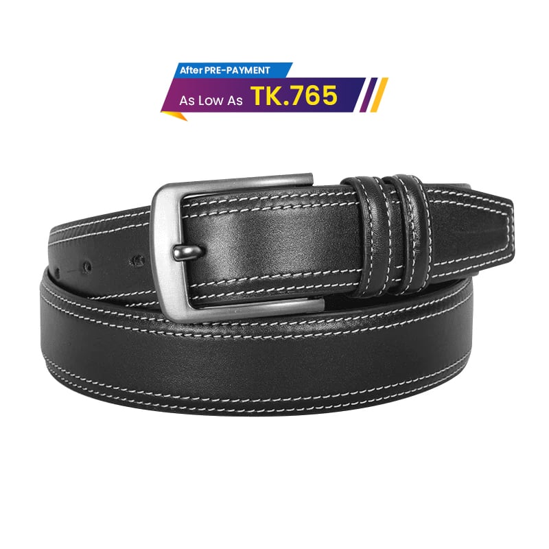 Classic Black Leather Belt For Men SB-B214