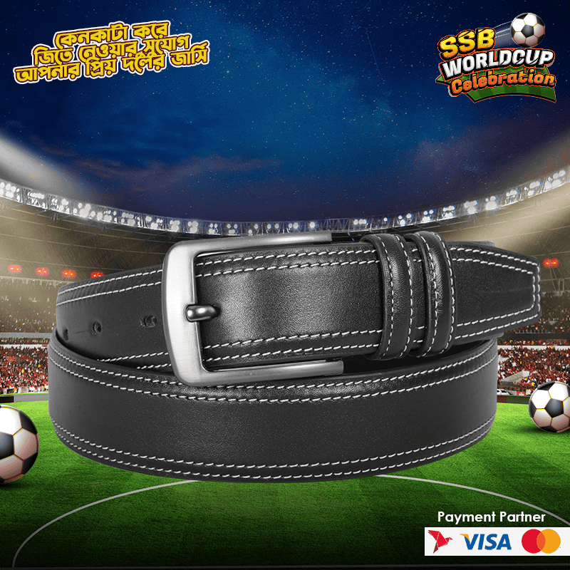 Classic Black Leather Belt For Men SB-B214