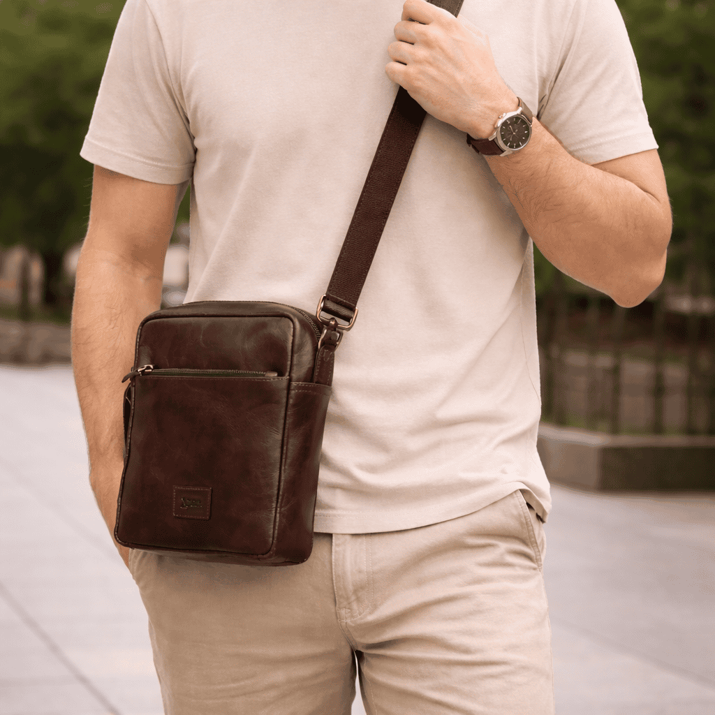 Oil Pull Up Leather Messenger Bag SB-MB81