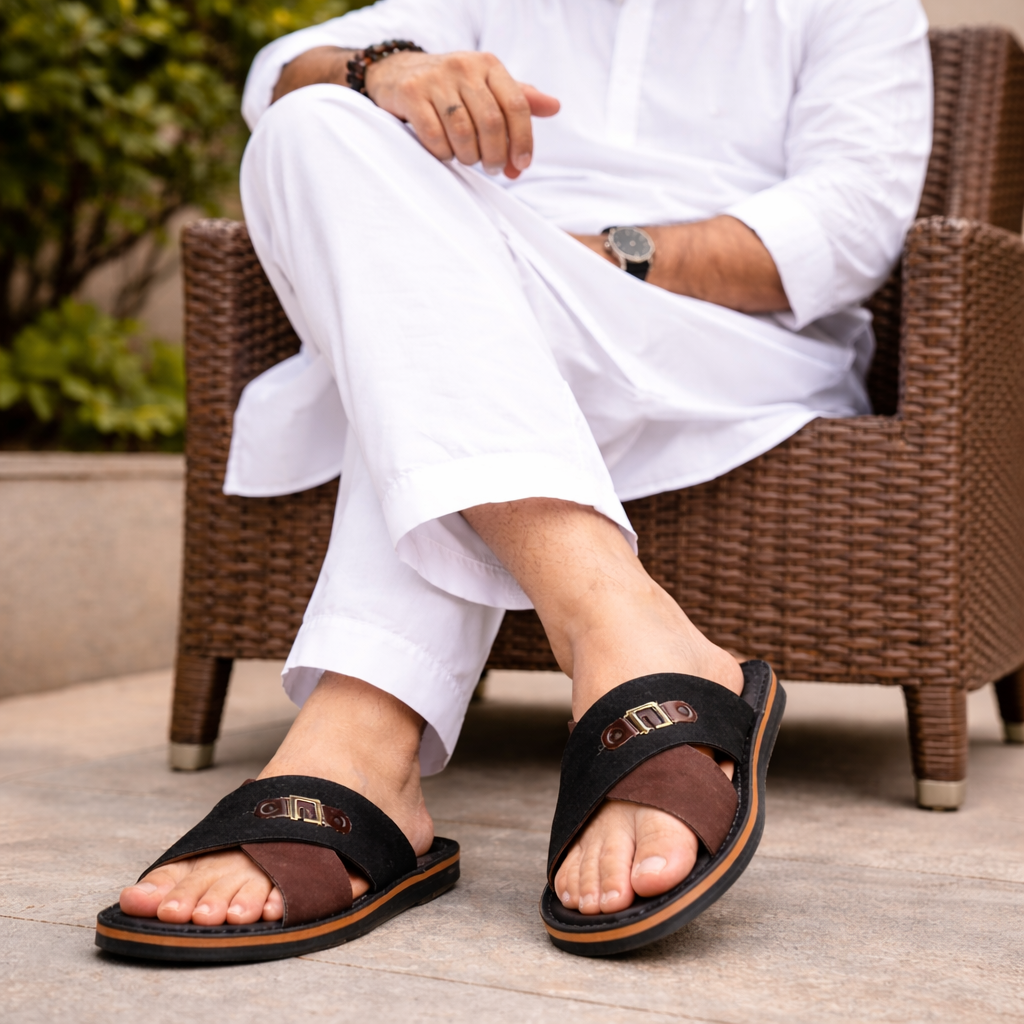 Cross-Strap Leather Sandal For Men SB-S1055