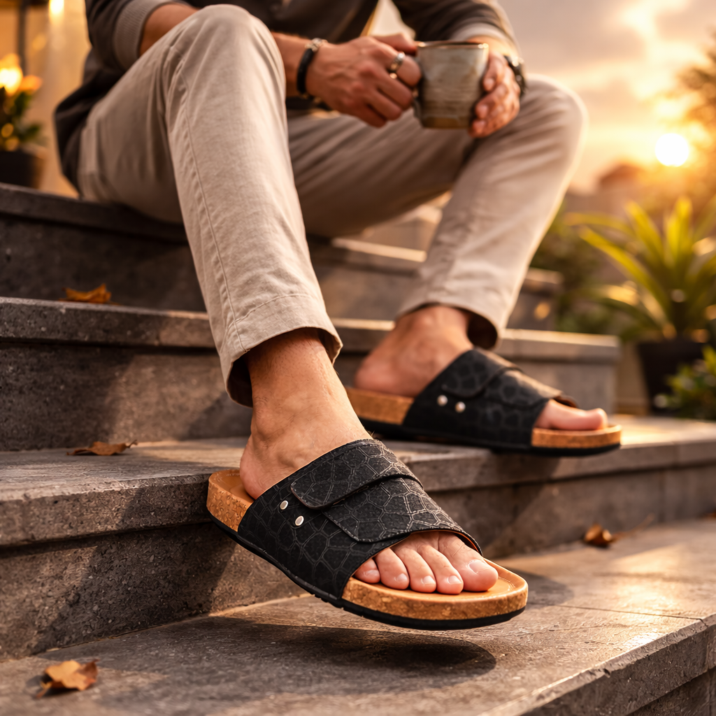 Textured Pattern Slide Sandal For Men MF16