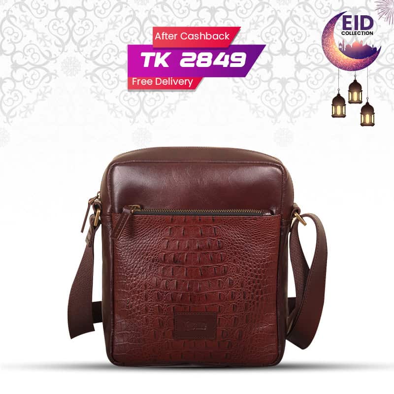 Crocodile Texture Leather Messenger Bag SB-MB80