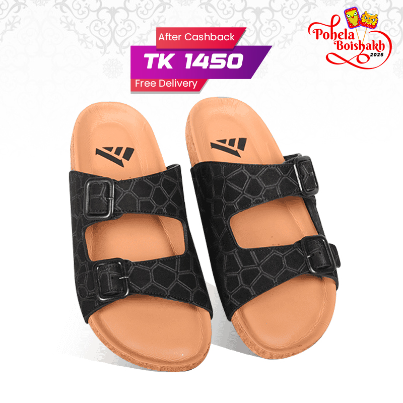 Textured Double-Strap Slide Sandal For Men MF18