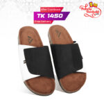 Black And White Suede Slide Sandal For Men MF21