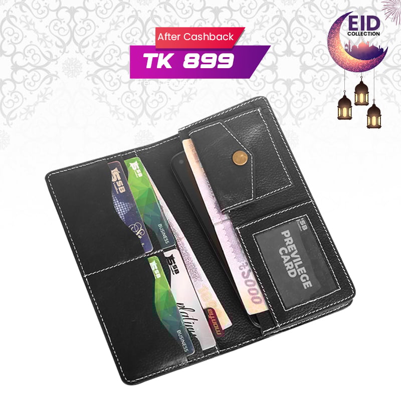 Handcrafted Maroon Streak Leather Long Wallet MFW04