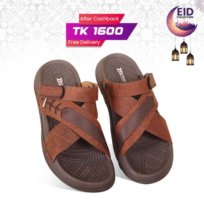 Nubuck Leather Crisscross Strap Sandal SB-S1053