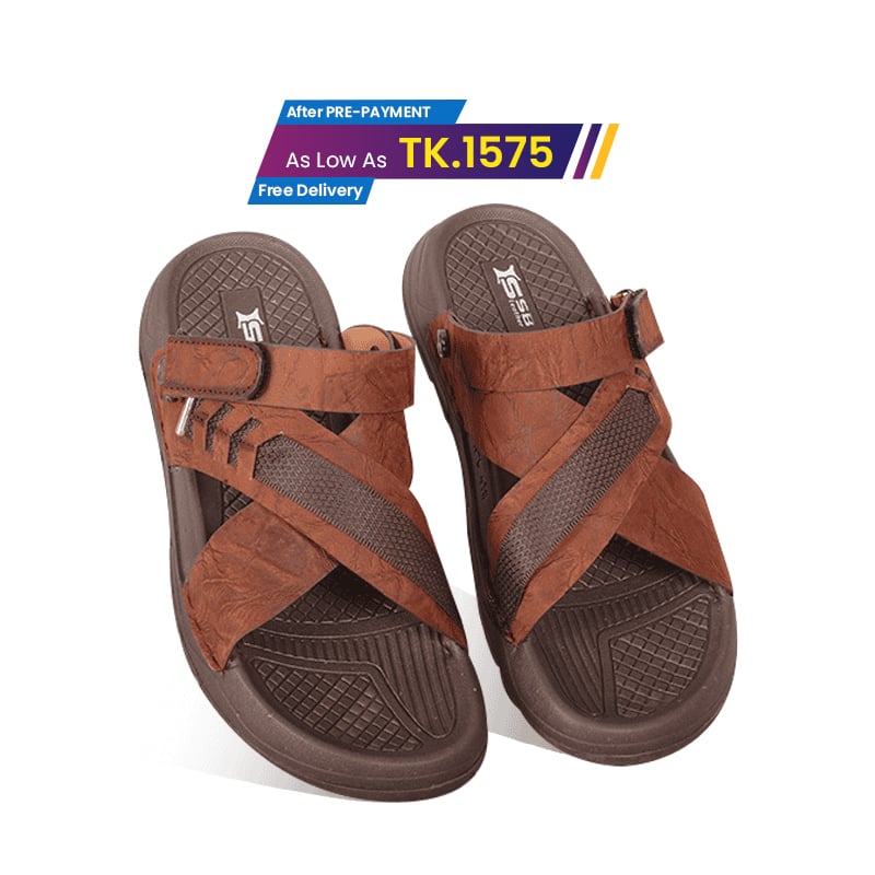 Nubuck Leather Crisscross Strap Sandal SB-S1053