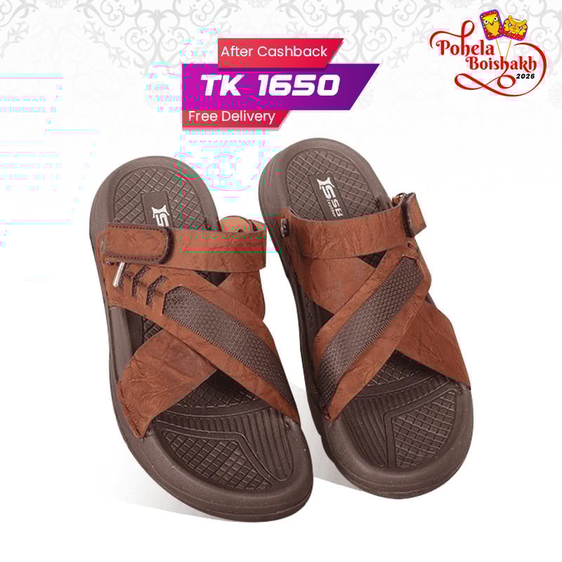 Nubuck Leather Crisscross Strap Sandal SB-S1053