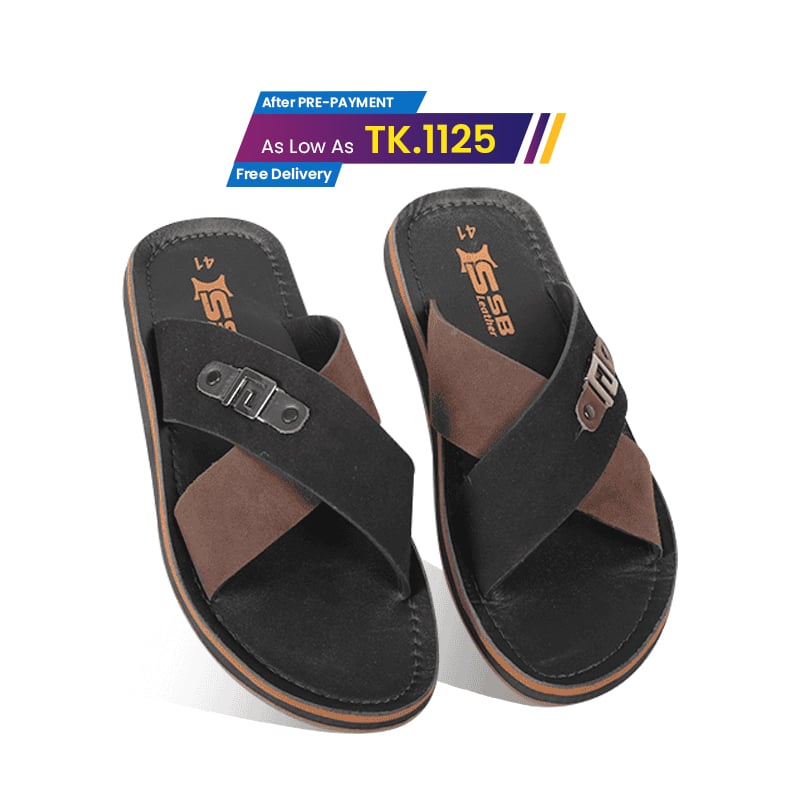 Cross-Strap Leather Sandal For Men SB-S1055