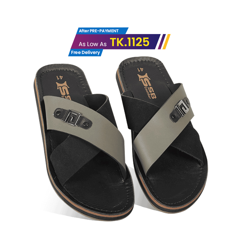 Cross-Strap Leather Sandal For Men SB-S1056