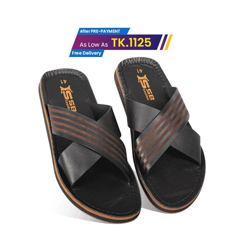 Cross-Strap Leather Sandal For Men SB-S1057