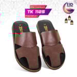 Chocolate Dual-Texture Leather Slide Sandal For Men SB-S1062