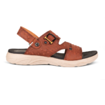 Textured Brown Leather Sandal For Men SB-S1046