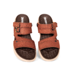 Textured Brown Leather Sandal For Men SB-S1046