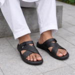 Nubuck Leather Crisscross Strap Sandal SB-S1052