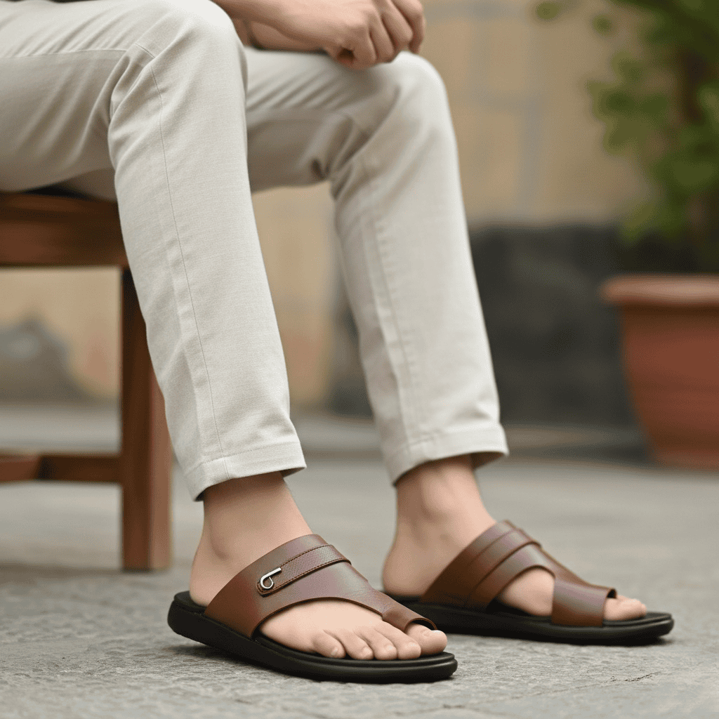 Leather Comfort Slide Sandal For Men SB-S1049
