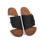 Black And White Suede Slide Sandal For Men MF21