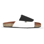 Black And White Suede Slide Sandal For Men MF21