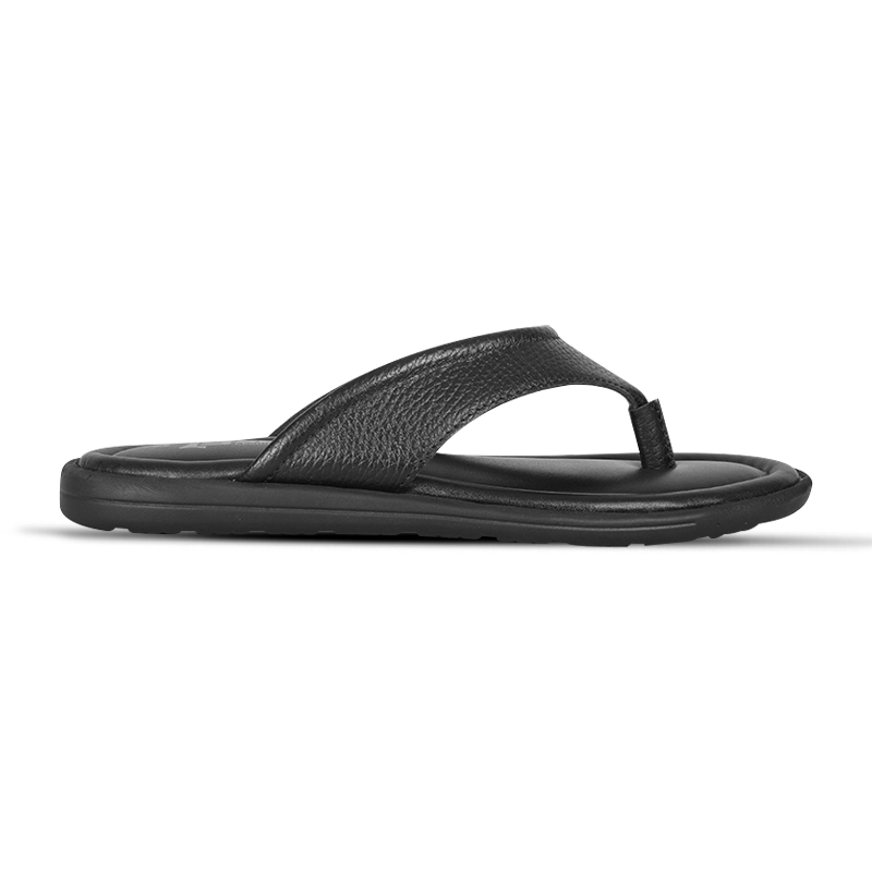 Classic Black Genuine Leather Sandal SB-S1068