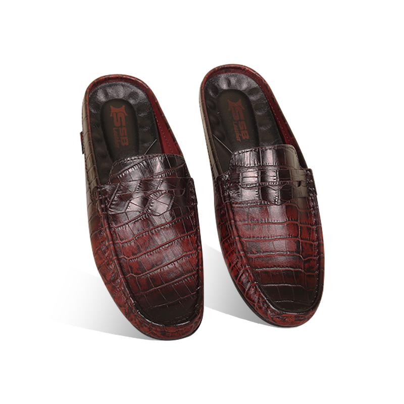 Crocodile Pattern Leather Half Loafers SB-S1084