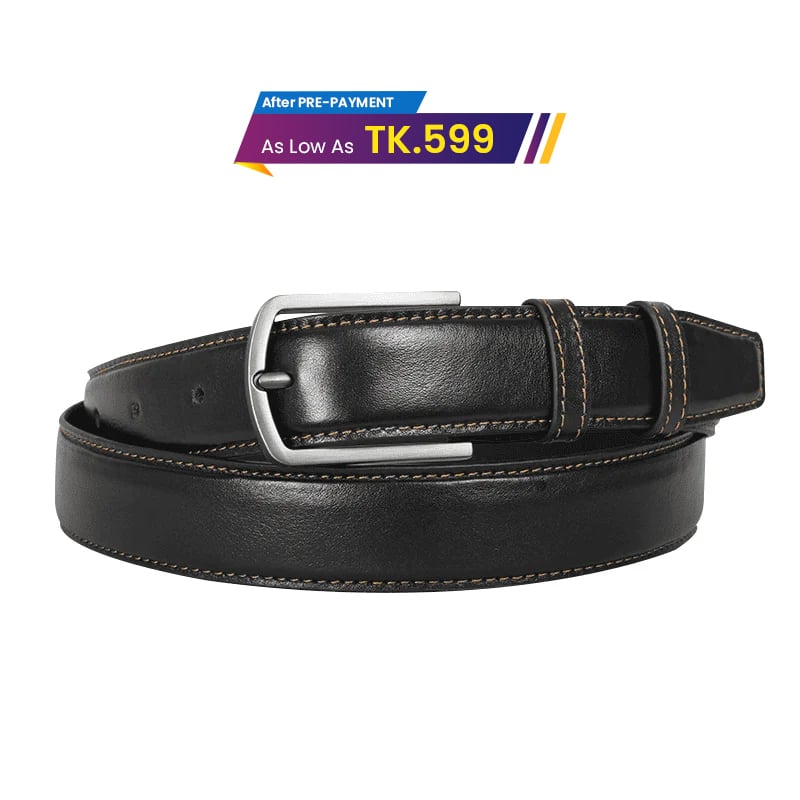 Classic Black Leather Belt For Men SB-B206