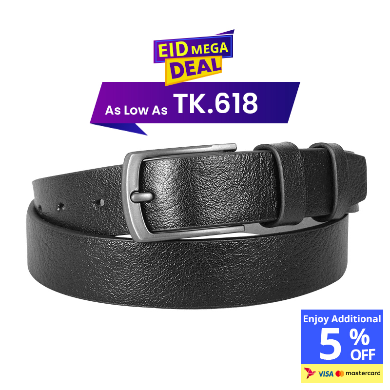 Classic Black Leather Belt For Men SB-B210