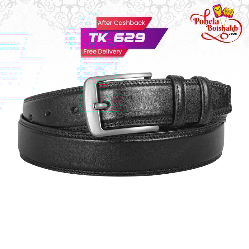 Classic Black Leather Belt For Men SB-B212