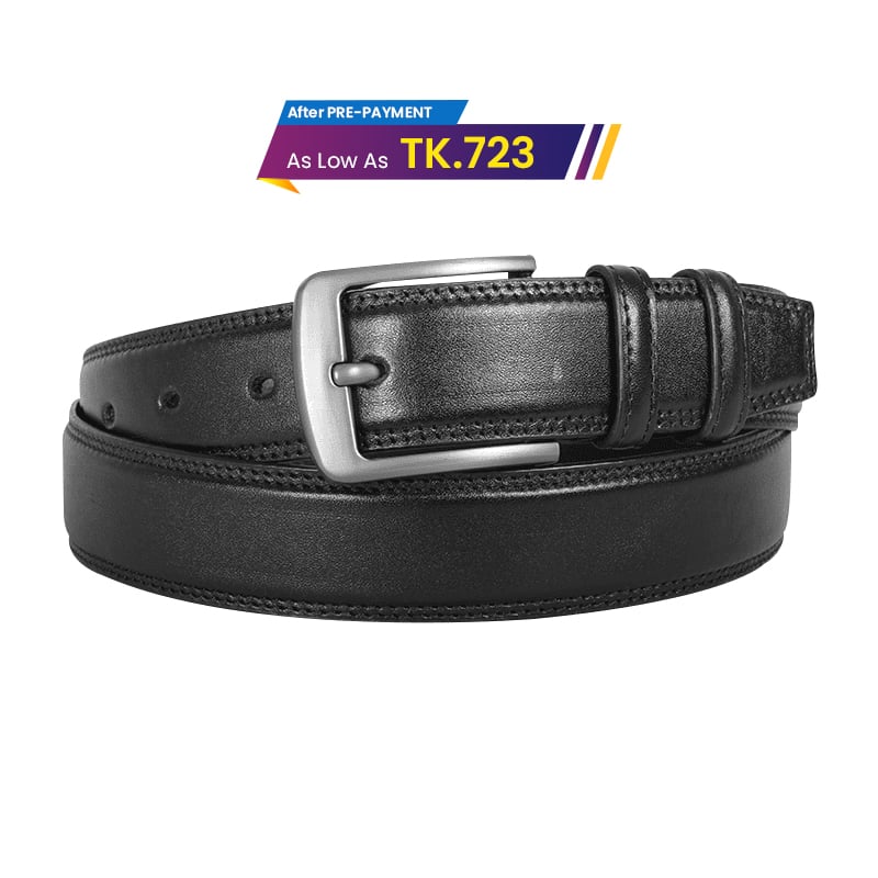 Classic Black Leather Belt For Men SB-B212
