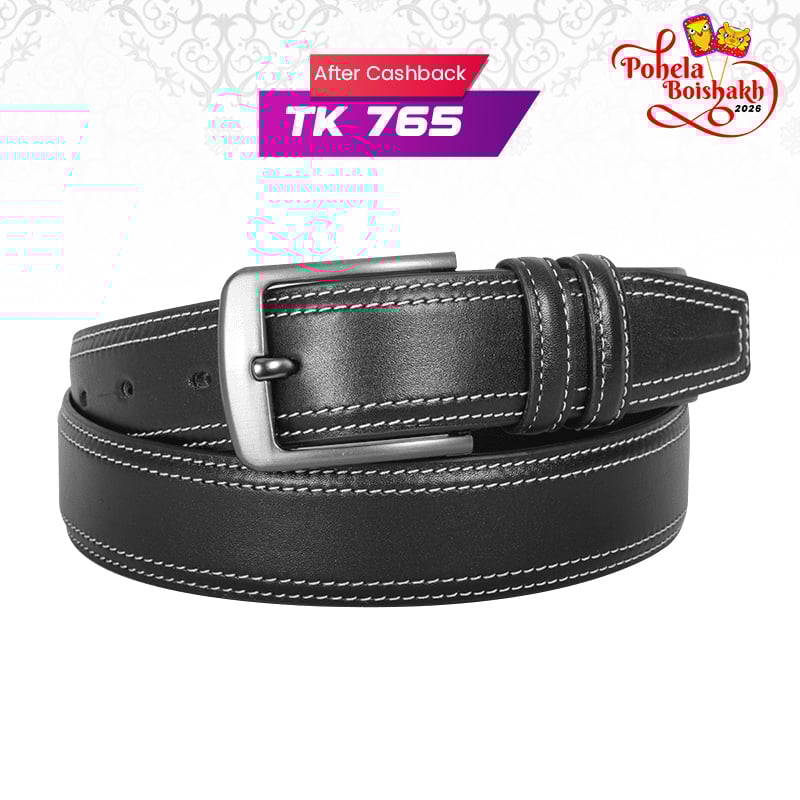 Classic Black Leather Belt For Men SB-B214