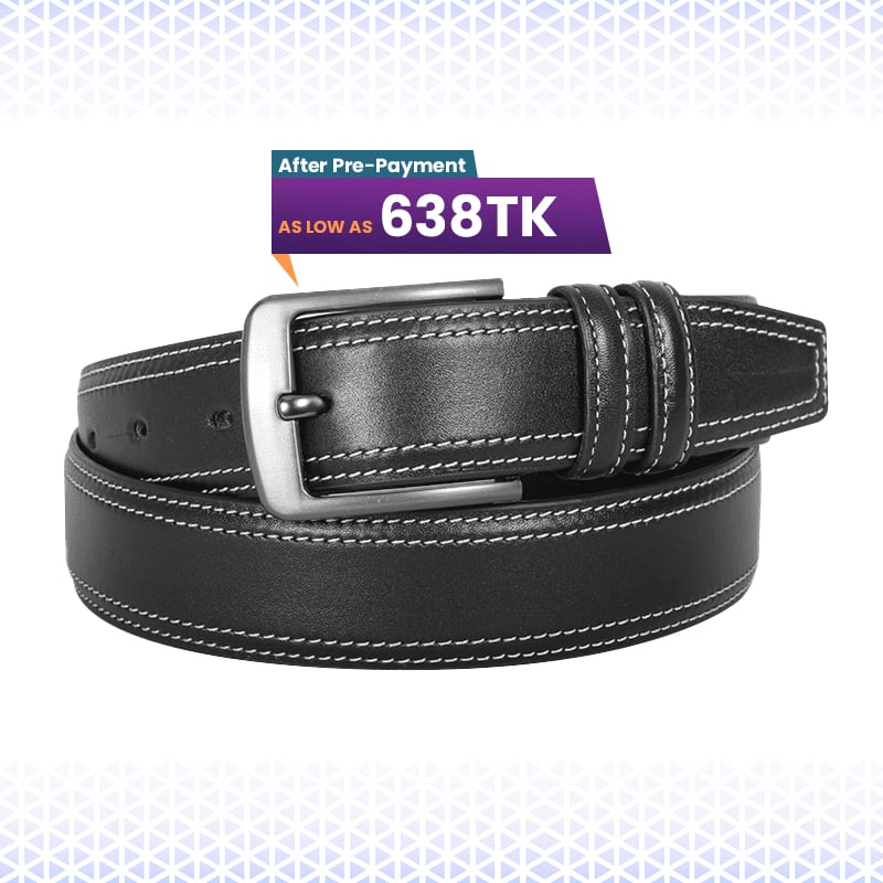 Classic Black Leather Belt For Men SB-B214