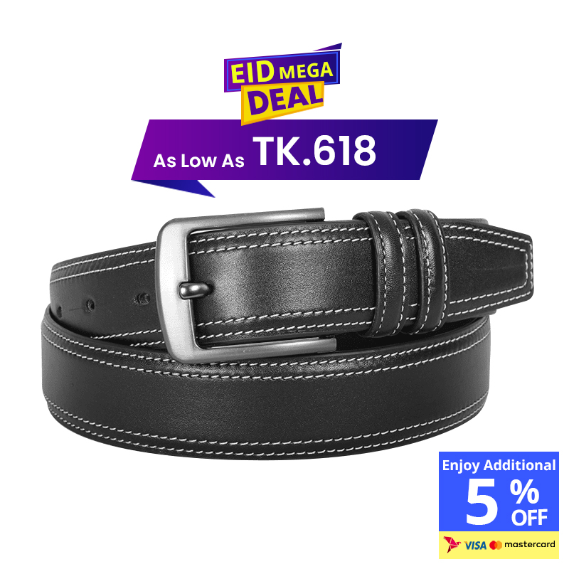 Classic Black Leather Belt For Men SB-B214