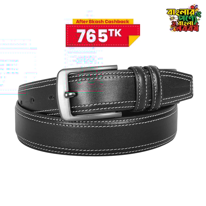 Classic Black Leather Belt For Men SB-B214