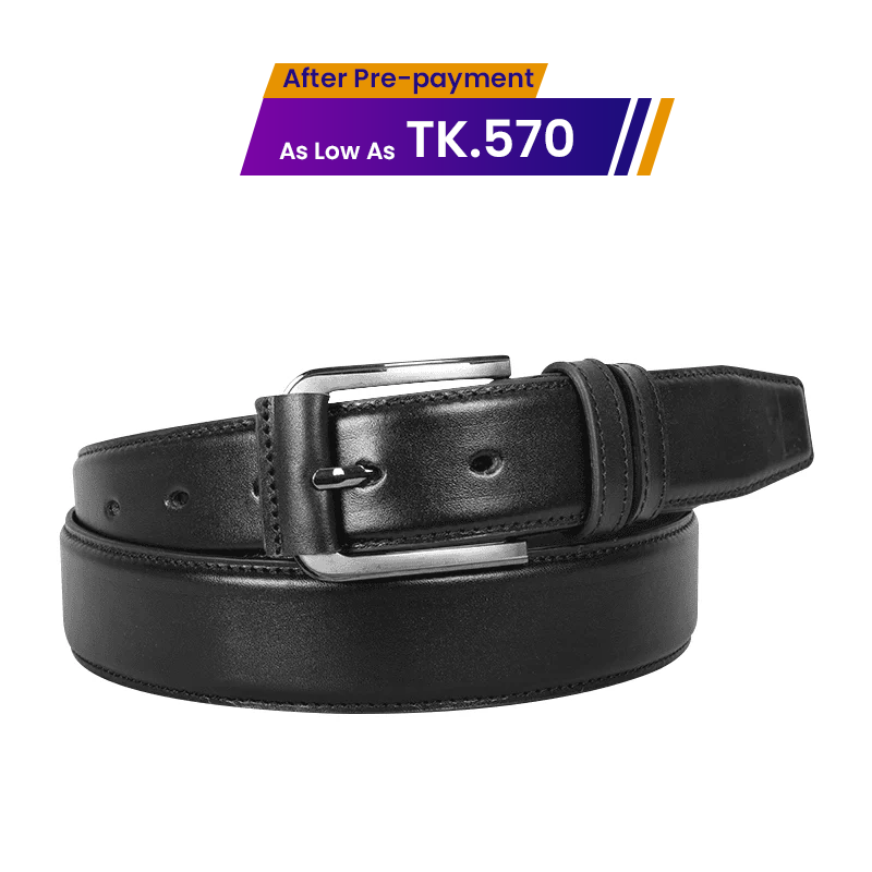Classic Black Leather Belt For Men SB-B216